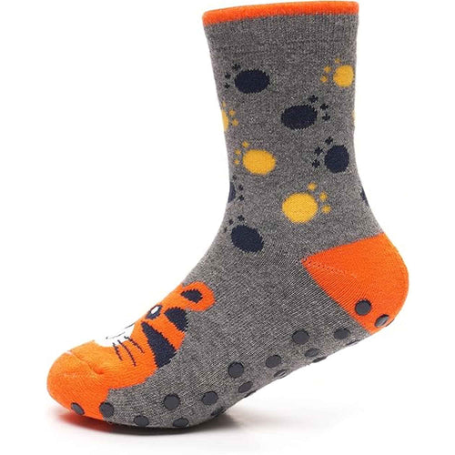 Sock Stack Boys Slipper Socks Three Pack 3 Pairs Non Slip Thermal Indoor Socks Dino Shark
