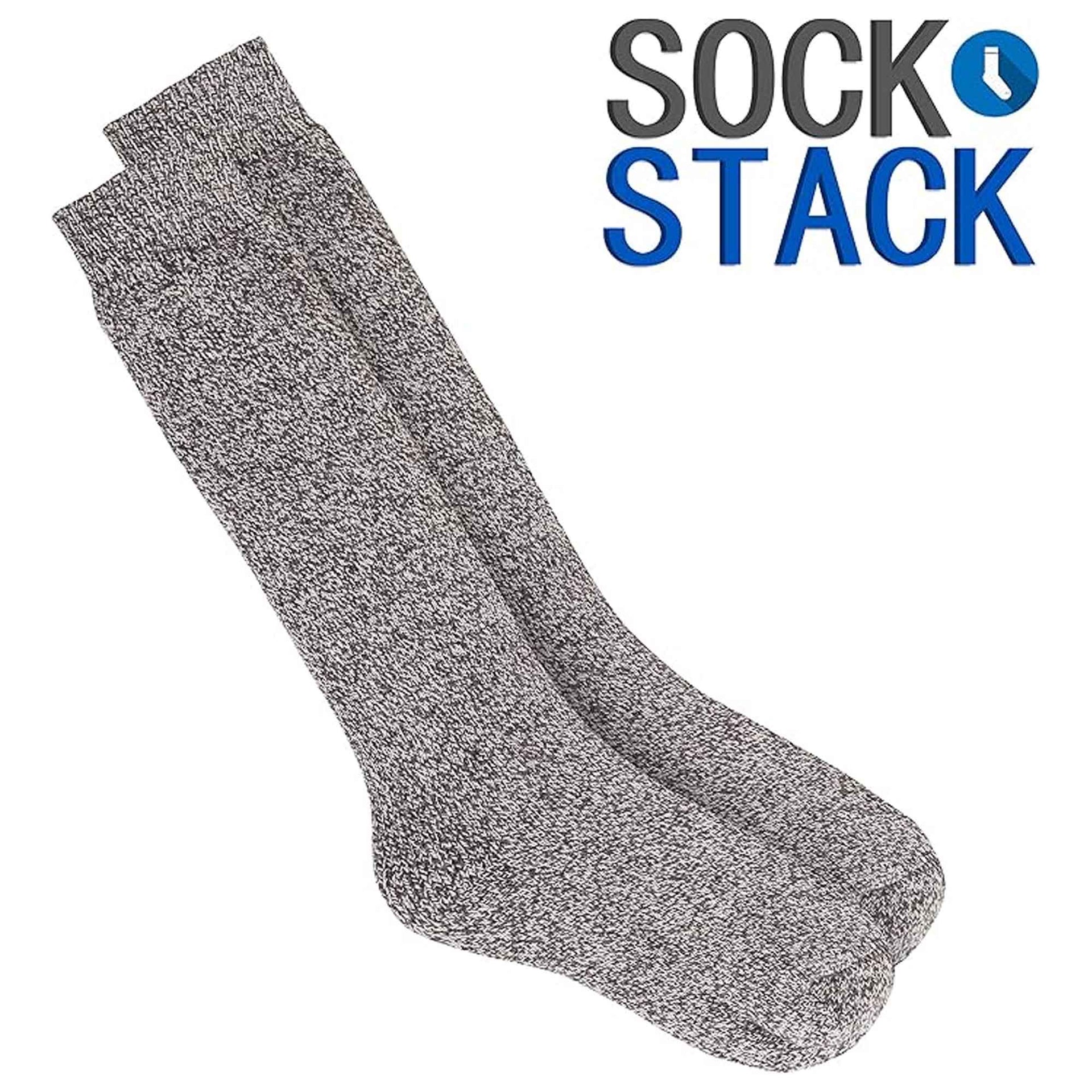 Sock Stack 3 Pairs Womens Wellington Boot Socks Thermal Wool Blend Knee High UK 4-8 EU
