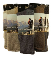 Sock Stack Men's Wool Hiking Socks 3 Pairs Thick Cushioned Boot Socks For Trekking UK 6-11