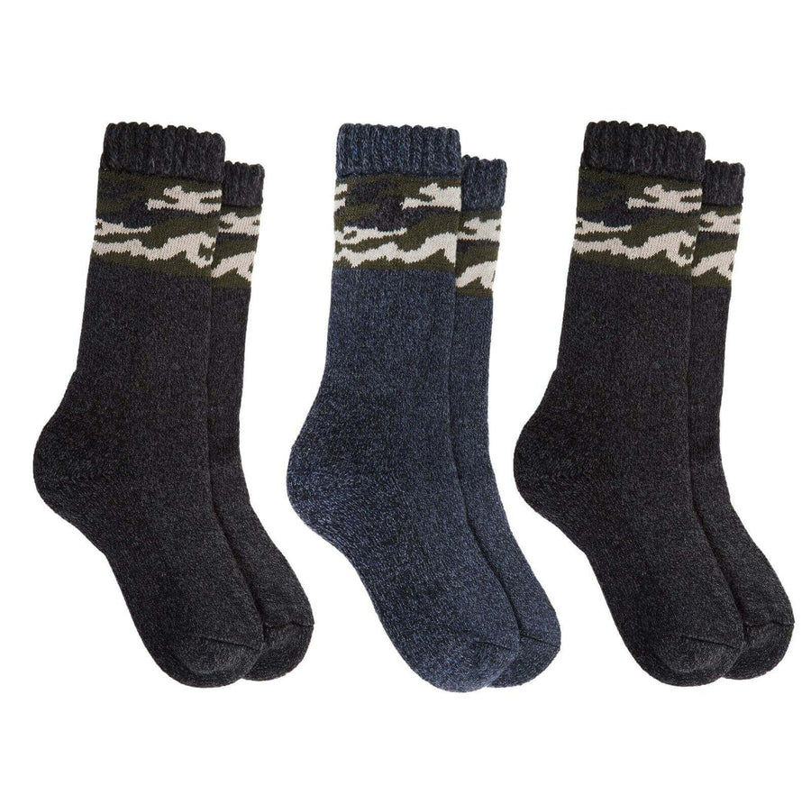 Sock Stack Men's Merino Wool Thermal Hiking Boot Socks 3 Pairs Reinforced Heel And Toe