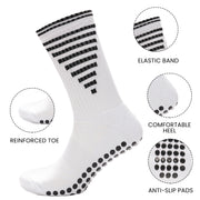 Sock Stack White Anti Slip Football Grip Socks For Men 3 Pairs Ideal For Gym Running Yoga