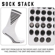 Sock Stack White Anti Slip Football Grip Socks For Men 3 Pairs Ideal For Gym Running Yoga