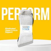 Sock Stack Mens Cotton Rich Performance Sport Socks 15 Pairs UK 6-11 Black Grey White Comfort Cuff Everyday Wear