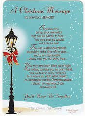 Xpress A Christmas Message In Loving Memory Graveside Memorial Card & Holder Mum Dad Nan Gran Grandma Grandad Grandpa Brother Sister Daughter Son Wife Husband Friend. Size 5.75 by Xpress