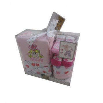 Babies' 5 piece Gift Set "Little Prince" 0-3 mths. Also comes in "Little Princess" Pink. 0-3 mths & 3-6 mths.