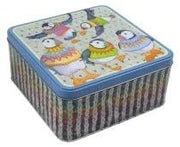 Emma Ball Square Cake Tin Woolly Puffins