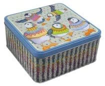 Emma Ball Square Cake Tin Woolly Puffins