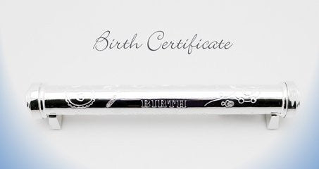 Silver Plated Birth Certificate Holder