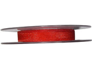 10mm x 25m Red Berisford Sheer Organza Ribbon