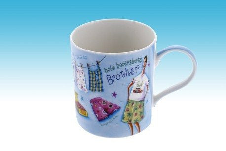 BROTHER FINE CHINA MUG BOLD BOXERSHORTS DESIGN