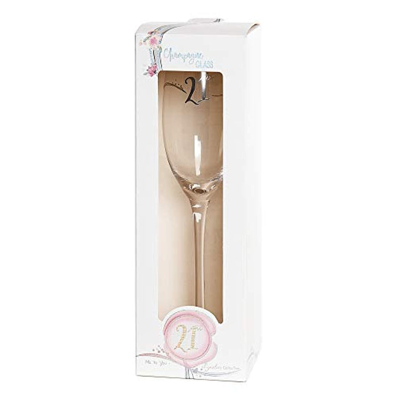 Me to You 21st Birthday Engraved Champagne Glass Flute, Gift Boxed