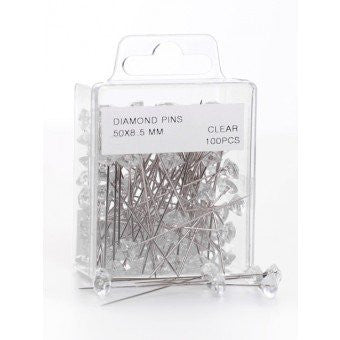 Diamond Pins Clear 50 X 8.5mm