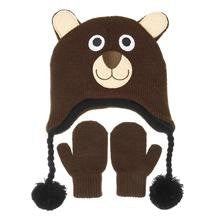 Nuzzles Hat and Mittens - Bear small
