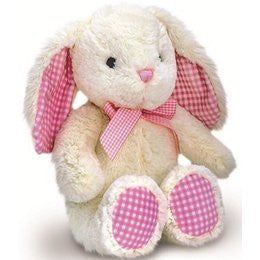 Keel Toys Nursery Cream Gingham Rabbit Pink 25cm