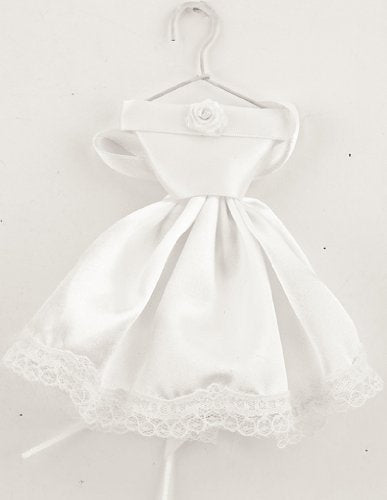 CLUB GREEN Satin Dress Favour, White, 160 mm, Pack of 6