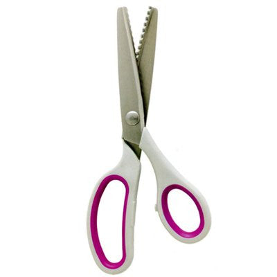 Hemline H388 | Right and Left-Handed Soft Grip Pinking Scissors/Shears 23cm