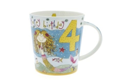 Girls 4th Birthday Mug - Mermaid - Rachel Ellen Designs