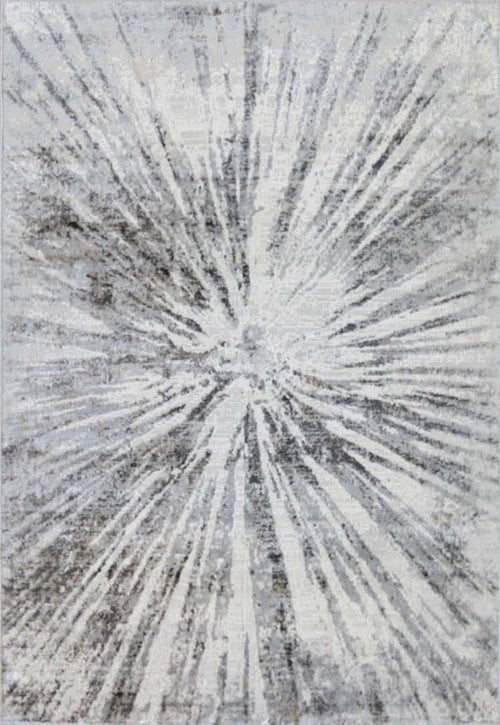 Abstract Burst Grey Rug