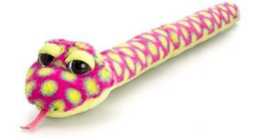 Keel Toys 100cm Sparkle Eyes Pink & Green Snake Soft Toy