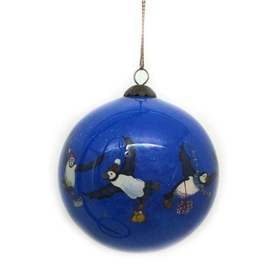 puffin Hand Painted Glass Ball Ornament by Emma Ball