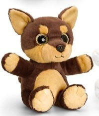 Keel Toys 25cm Sparkle Eyes Dark Brown Chihuahua Soft Toy
