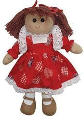 Powell Craft Large Rag Doll with hearts Dress - 40cm
