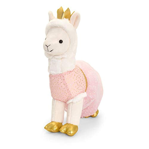 Keel Toys SF2501 Soft Toy Confetti Llama, Cream, Pink