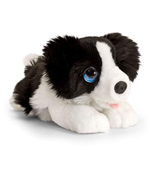 Keel Toys SD2523 Soft Toy Signature Cuddle Puppy Border Collie, Black, White