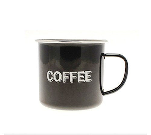 Trendy Black Tin Coffee Mug