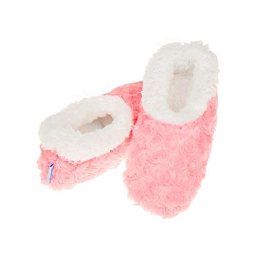 Ladies Super Soft Rose Textured Fur-Like Fabric Snoozies Slippers