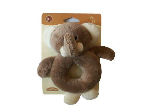 SOFT ELEPHANT DESIGN PLUSH RING RATTLE