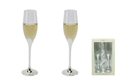 silver plated champagne flutes