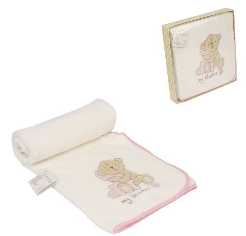 MY BLANKET by Button Corner Embroidered Boxed Gift for Baby Girl