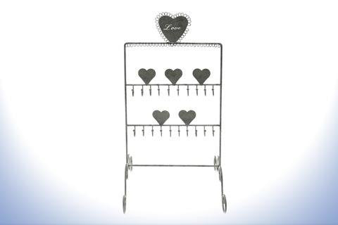 Metal heart jewellery holder