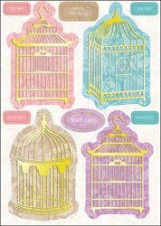Tea On The Terrace Die-Cut Punch-Out Sheet 8"X12"-Birdcages Toppers