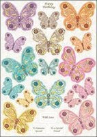 Tea On The Terrace Die-Cut Punch-Out Sheet 8"X12"-Garden Butterflies Toppers