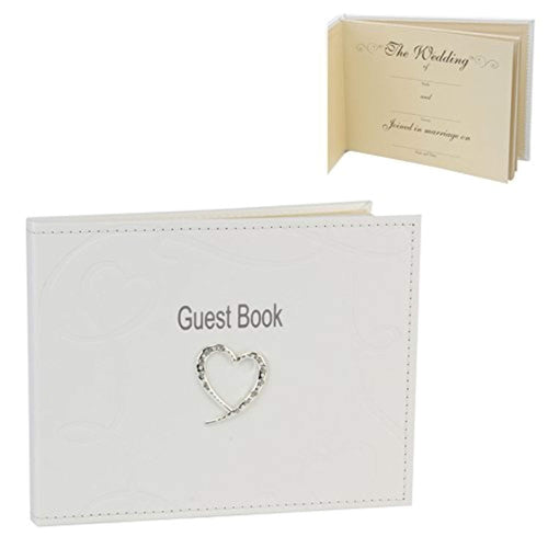 Wedding Guest Book PU with Swirling Hearts WG259