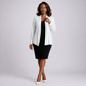 Scallop Hem Lace Back Open Front Cardigan