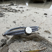 Rope Bracelet - Blue & White Zigzag