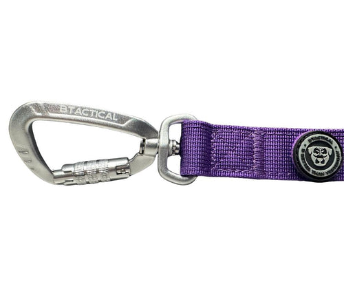 BTactical™ Nylon Carabiner Clip Dog Lead | Extra-Strong Anti Tangle - Lavender Purple
