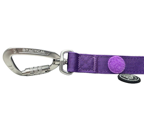 BTactical™ Nylon Carabiner Clip Dog Lead | Extra-Strong Anti Tangle - Lavender Purple