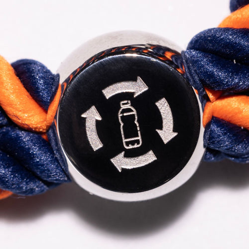 Rope Bracelet - Blue & Orange Zigzag