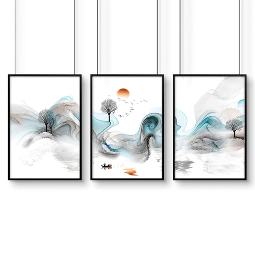 Zen Wall Art – Set of 3 Framed Prints | Japanese