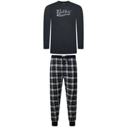 Lucky Brand Crew Neck & Closed Hem Flannel Pant Pyjama Set