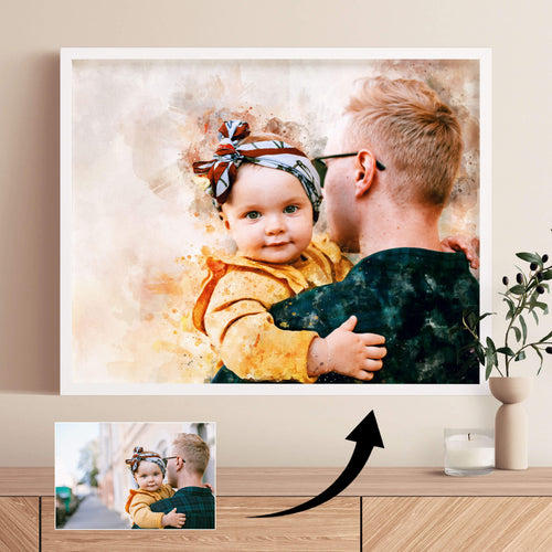 Mothers Day Personalised Watercolour Portrait