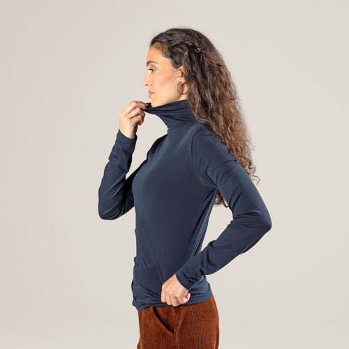 Organic Cotton Turtleneck T-shirt: Womens