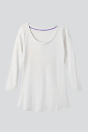 3/4 Sleeve Scoop Neck Cotton Modal T-Shirt