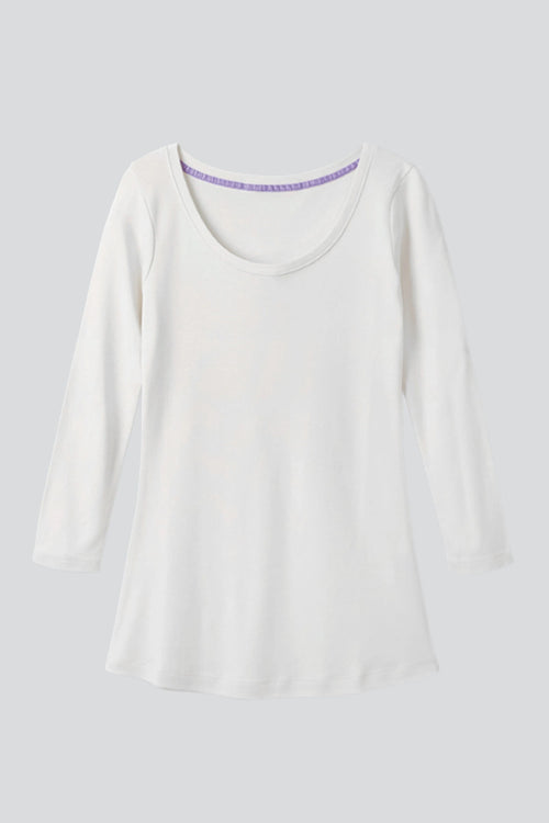 3/4 Sleeve Scoop Neck Cotton Modal T-Shirt