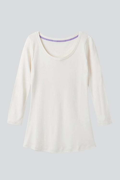 3/4 Sleeve Scoop Neck Cotton Modal T-Shirt