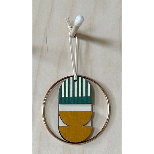 Small Geometric Wall Hanging - Mini Mid-Century Wall Art - Little Wooden Decoration - Contemporary Wall Decor